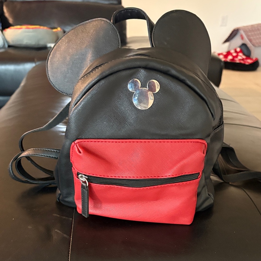 Disney Black and Red Backpack with Mouse Ears